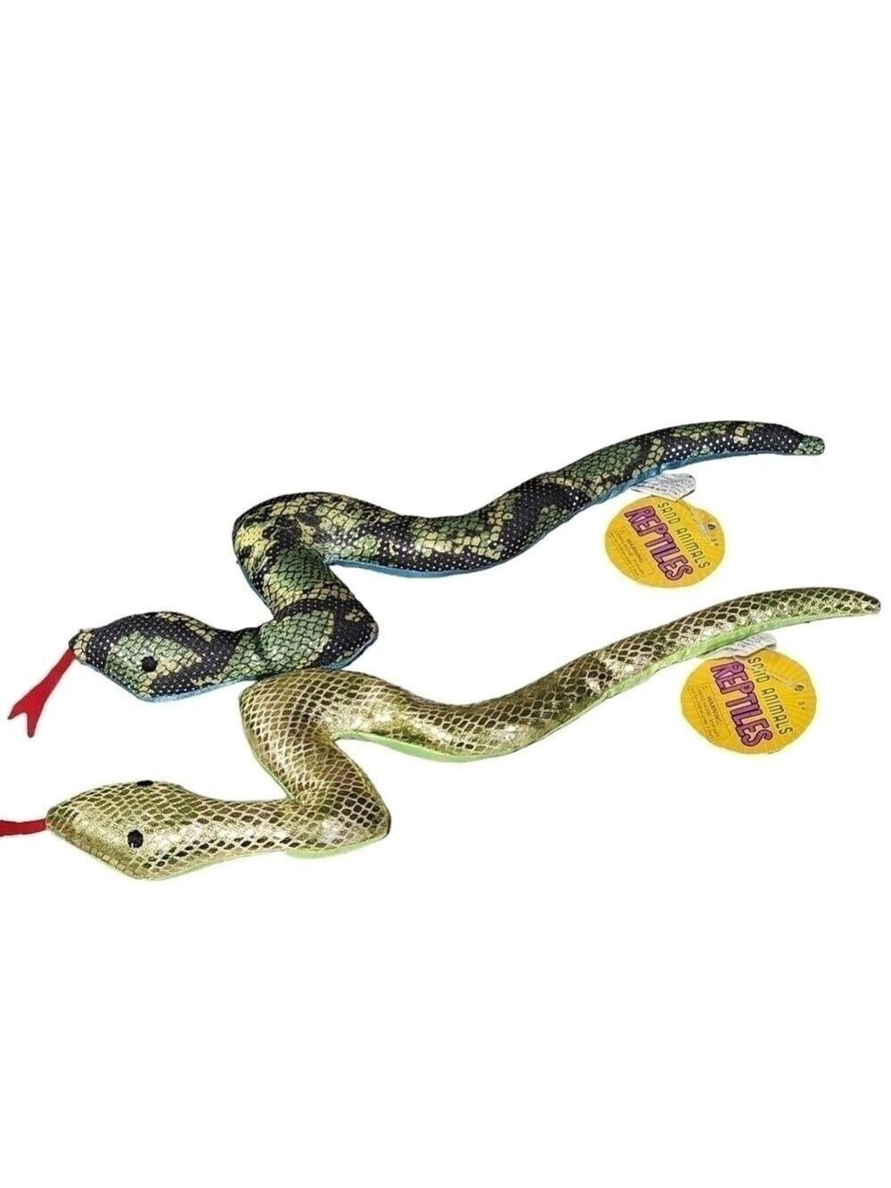 Sand filled Snake toy shimmery animal reptiles lot of 2 New with tags